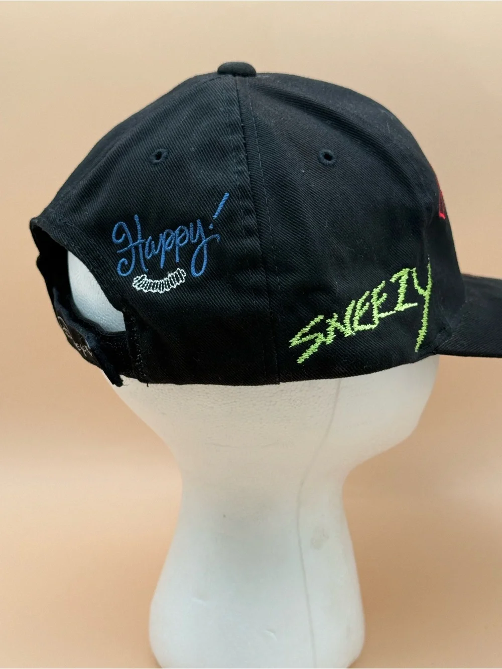 Disney Parks Seven Dwarfs Grumpy Embroidered Adjustable Black Baseball Cap
